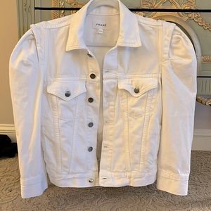 Frame white puff jean jacket!